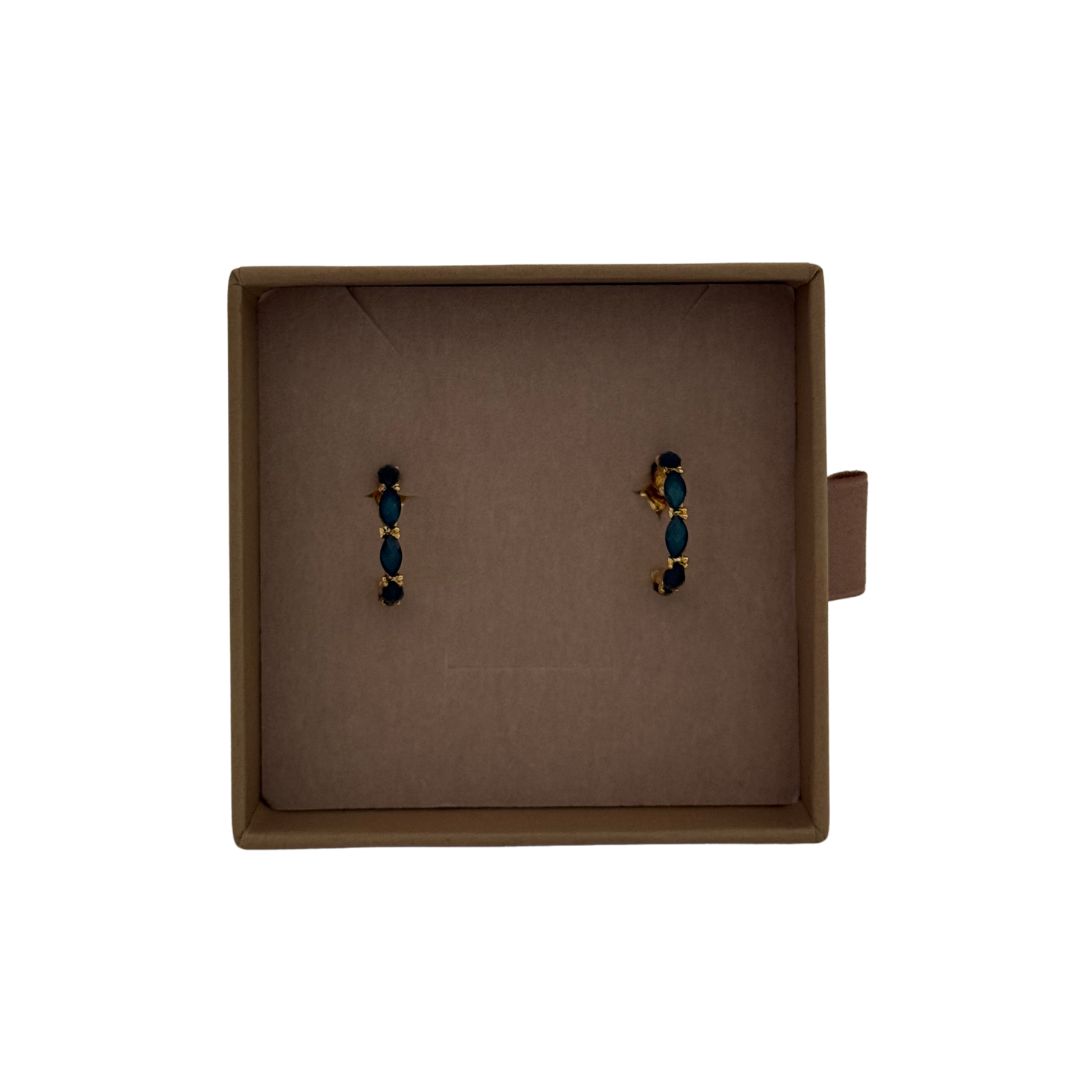 Lilio | Dark Green Gold Hoop Earrings