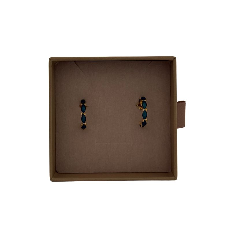 Lilio | Dark Green Gold Hoop Earrings