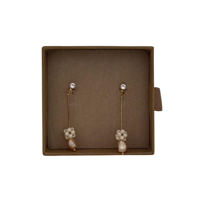 Lilio | Pink Pearl Drop Earrings