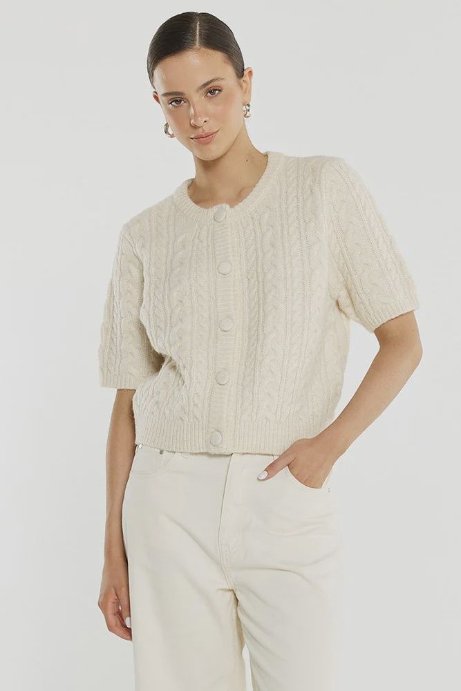 Sass | Gia Cable Cardi | Cream