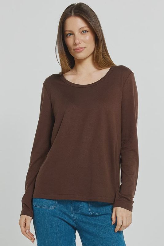 Betty Basic | Westin Blended Wool Tee | Chocolate