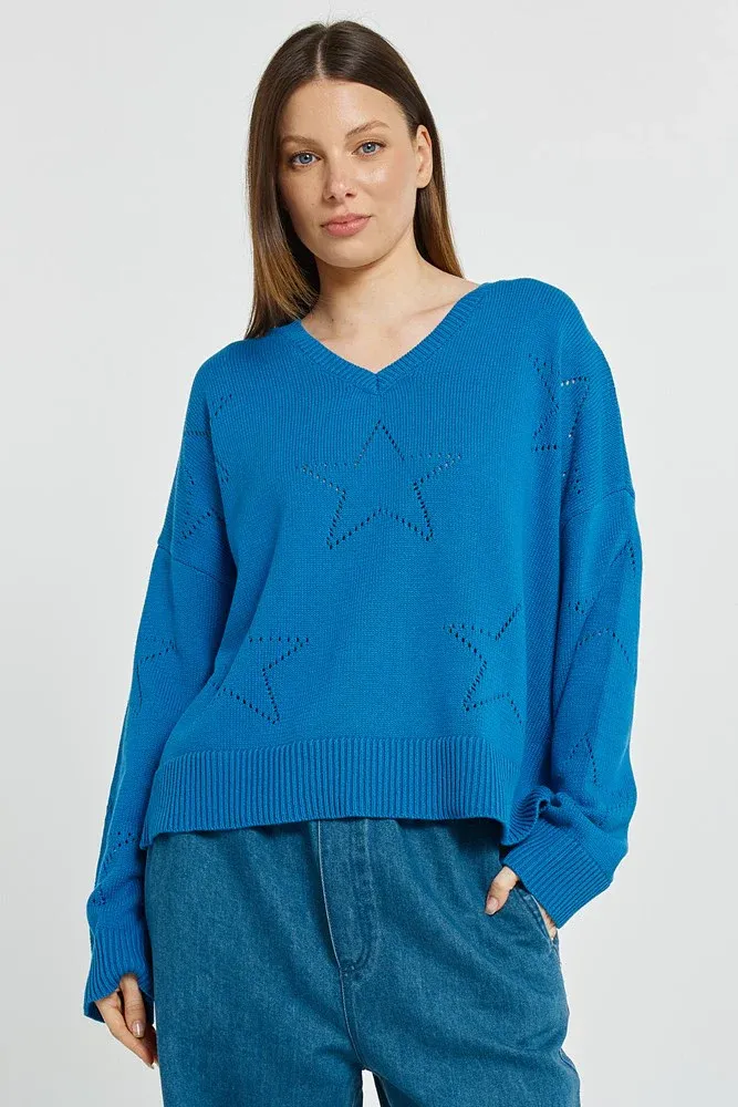 Betty Basic | Selene Star Sweater | Blue