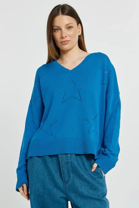 Betty Basic | Selene Star Sweater | Blue