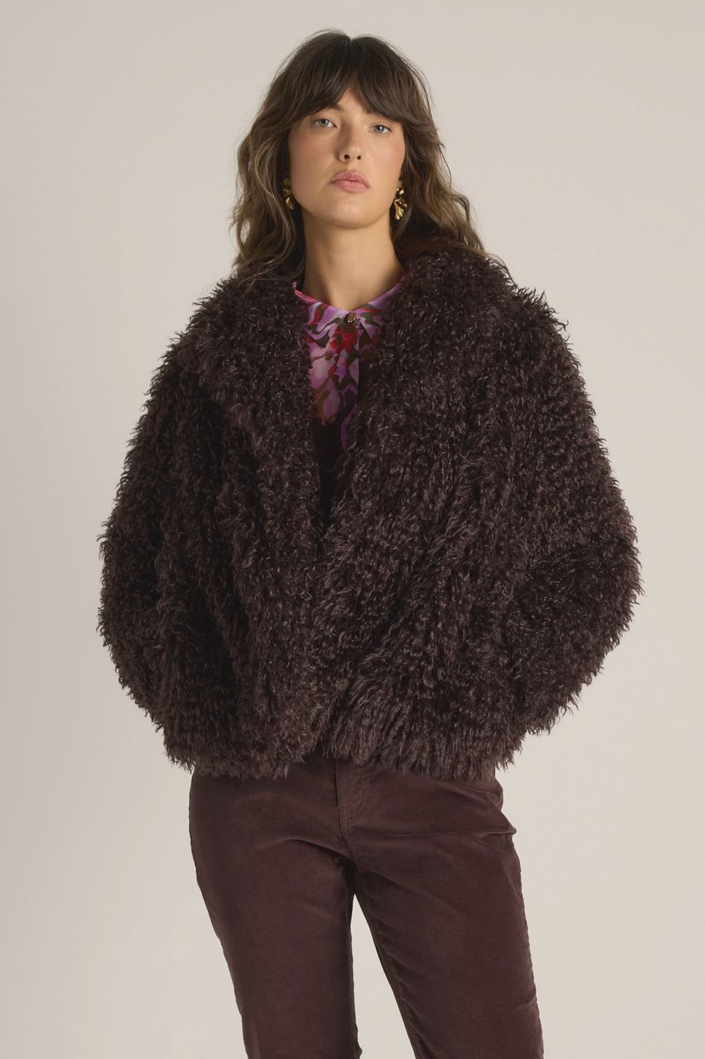 Fate &amp; Becker | Wynn Cropped Fur Jacket | Chocolate