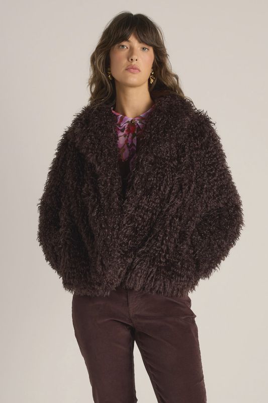 Fate &amp; Becker | Wynn Cropped Fur Jacket | Chocolate