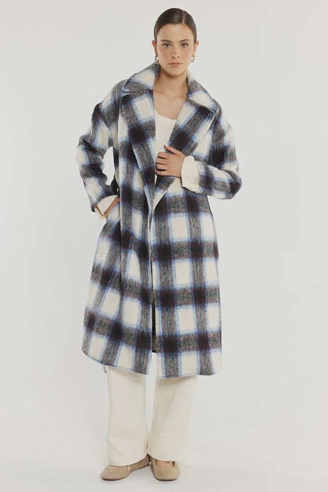 Sass | Kit Longline Coat | Cream Check
