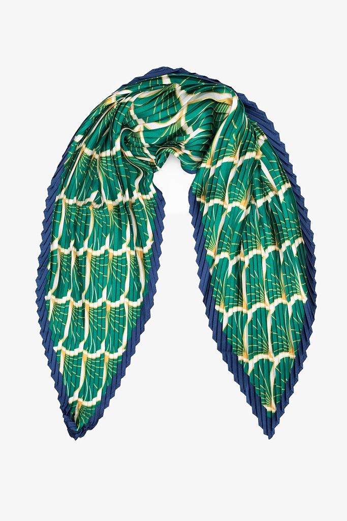 Antler | Pleated Scarf | Emerald Fan