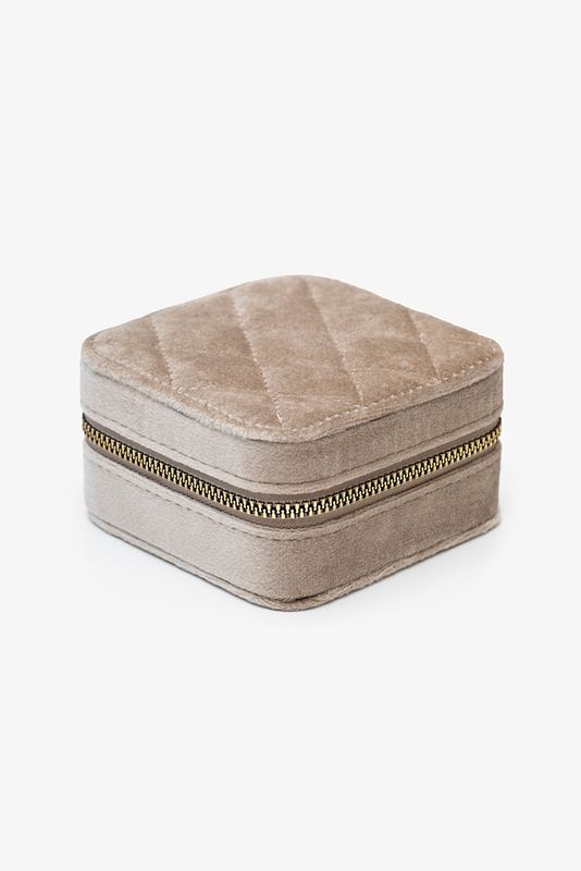 Antler | Velvet Jewellery Travel Box | Taupe