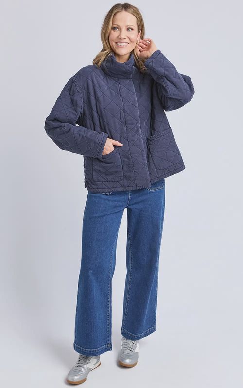 Elm | Aurora Quilted Jacket | Navy