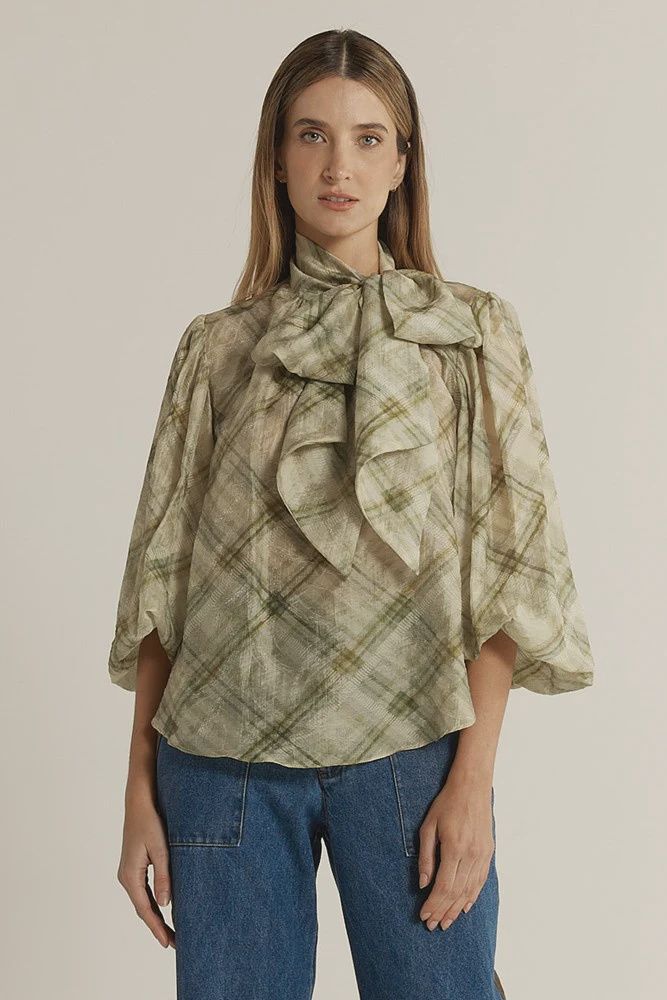 Fate and Becker | Pussybow Blouse | Moss Green