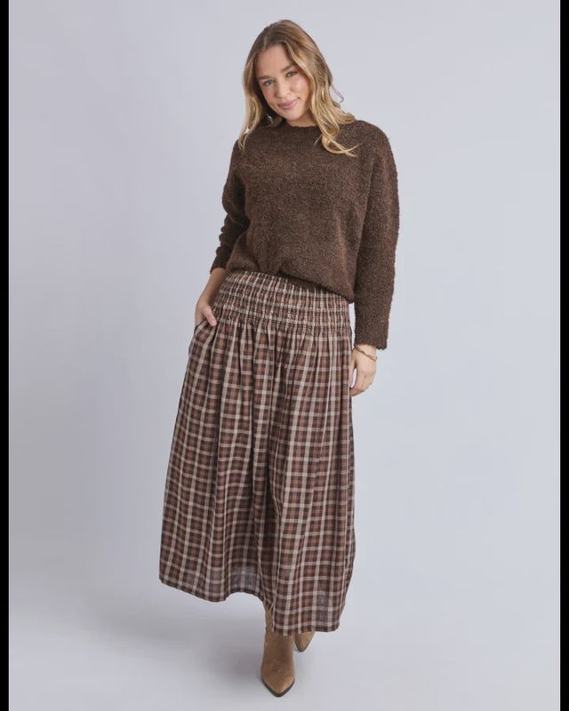 Foxwood | Coco Check Skirt | Coffee Check