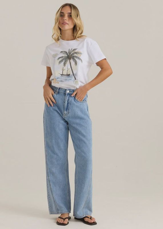 Sass | Nuala Wide Leg Jean | 90's Blue Wash