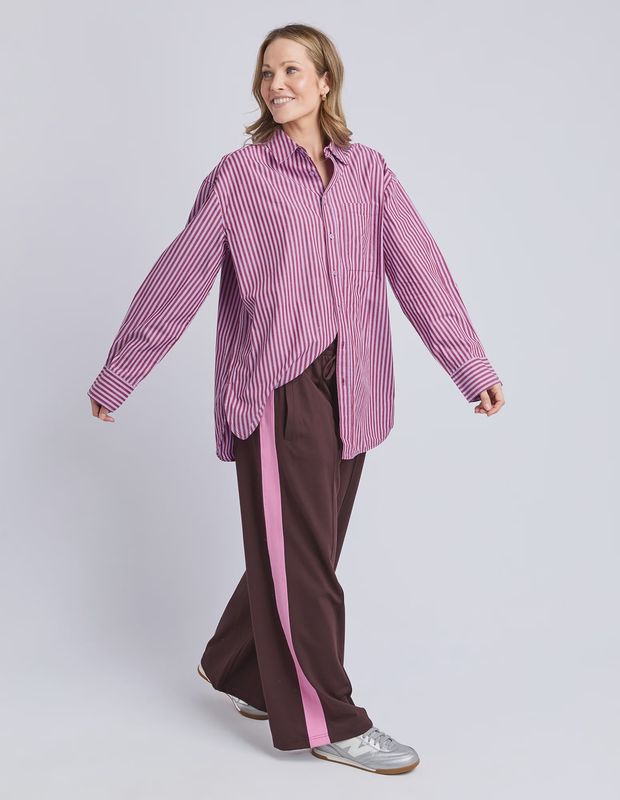 Elm | Lila Stripe Shirt | Maroon / Lilac