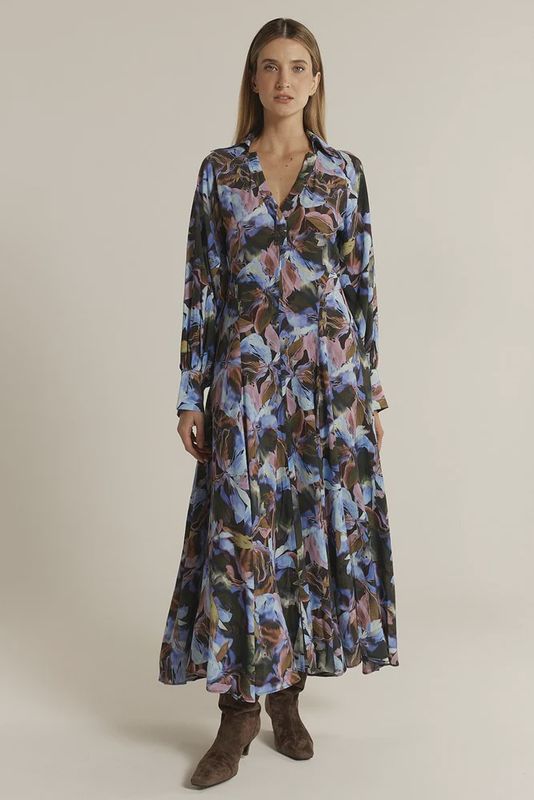 Fate + Becker | Alix Fit And Flare Dress | Blurred Floral