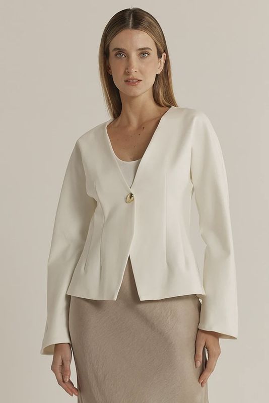 Fate and Becker | Pia Ponte Jacket | White