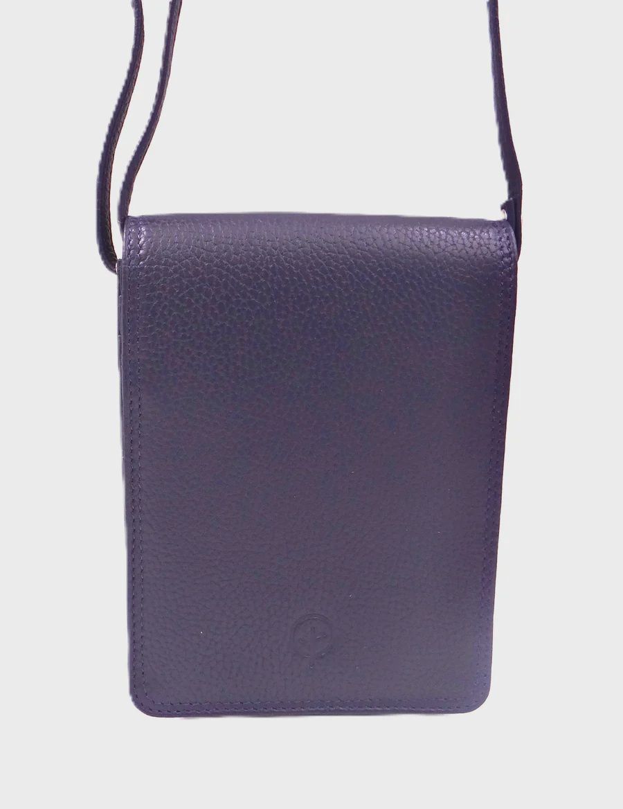 Second Nature | Magnetic Flap Leather Small Bag | Navy