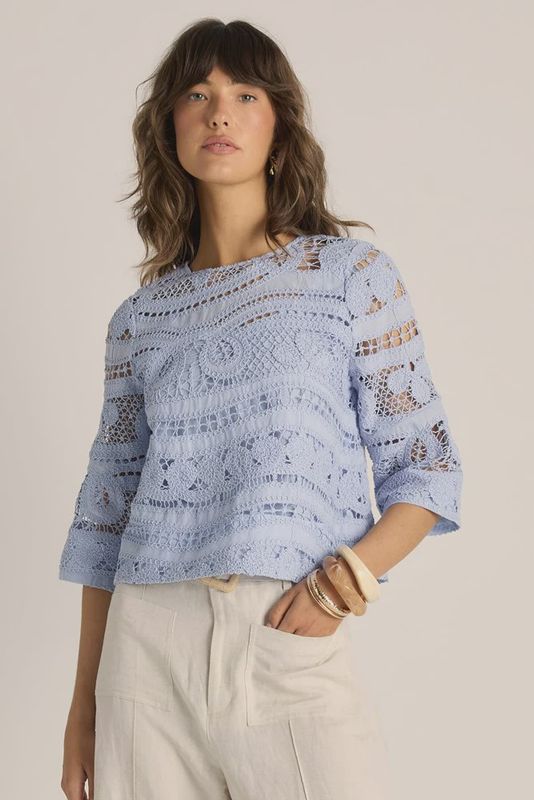 Fate + Becker | Gaia Lace Top | Blue