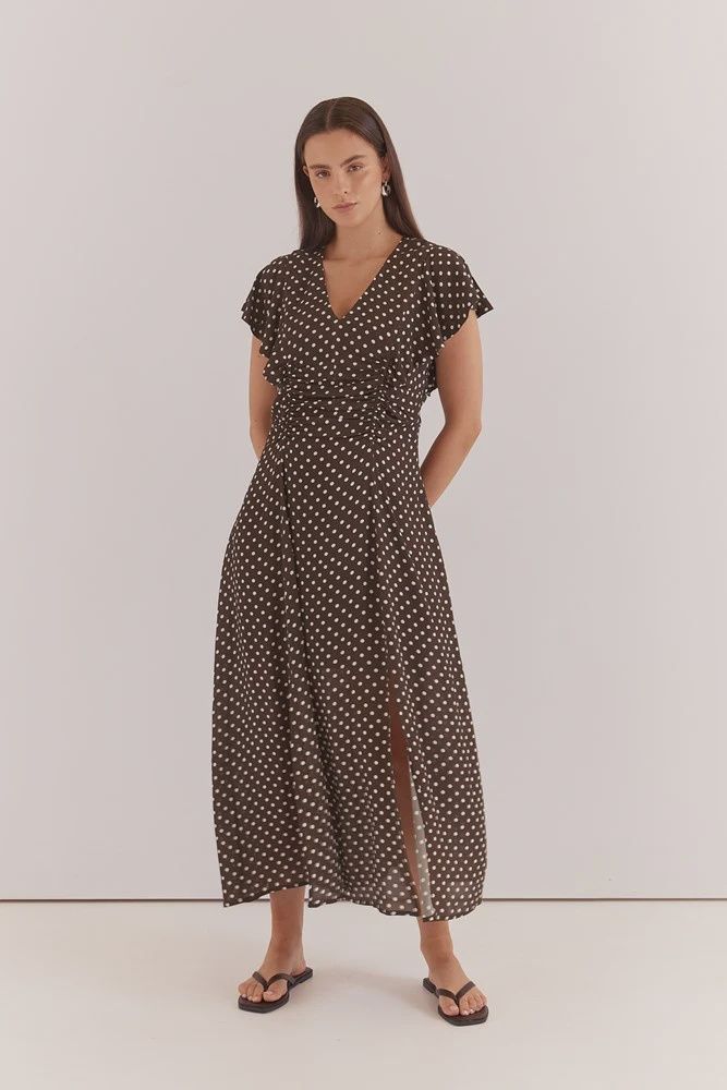 Sass | Elba Ruched Waist Dress | Polka Dot