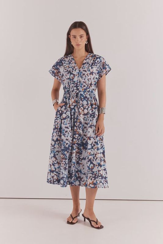 Sass | Nazalia Tie Waist Dress | Violet Floral