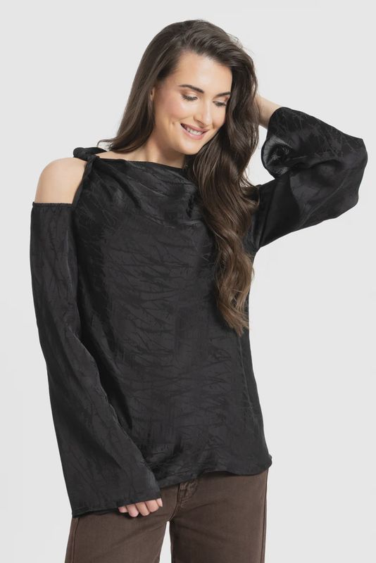Leila + Luca | Twist Top | Black Texture