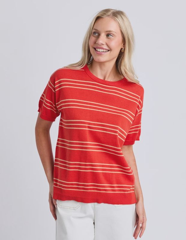 Elm | Sofie Knit Tee | Red