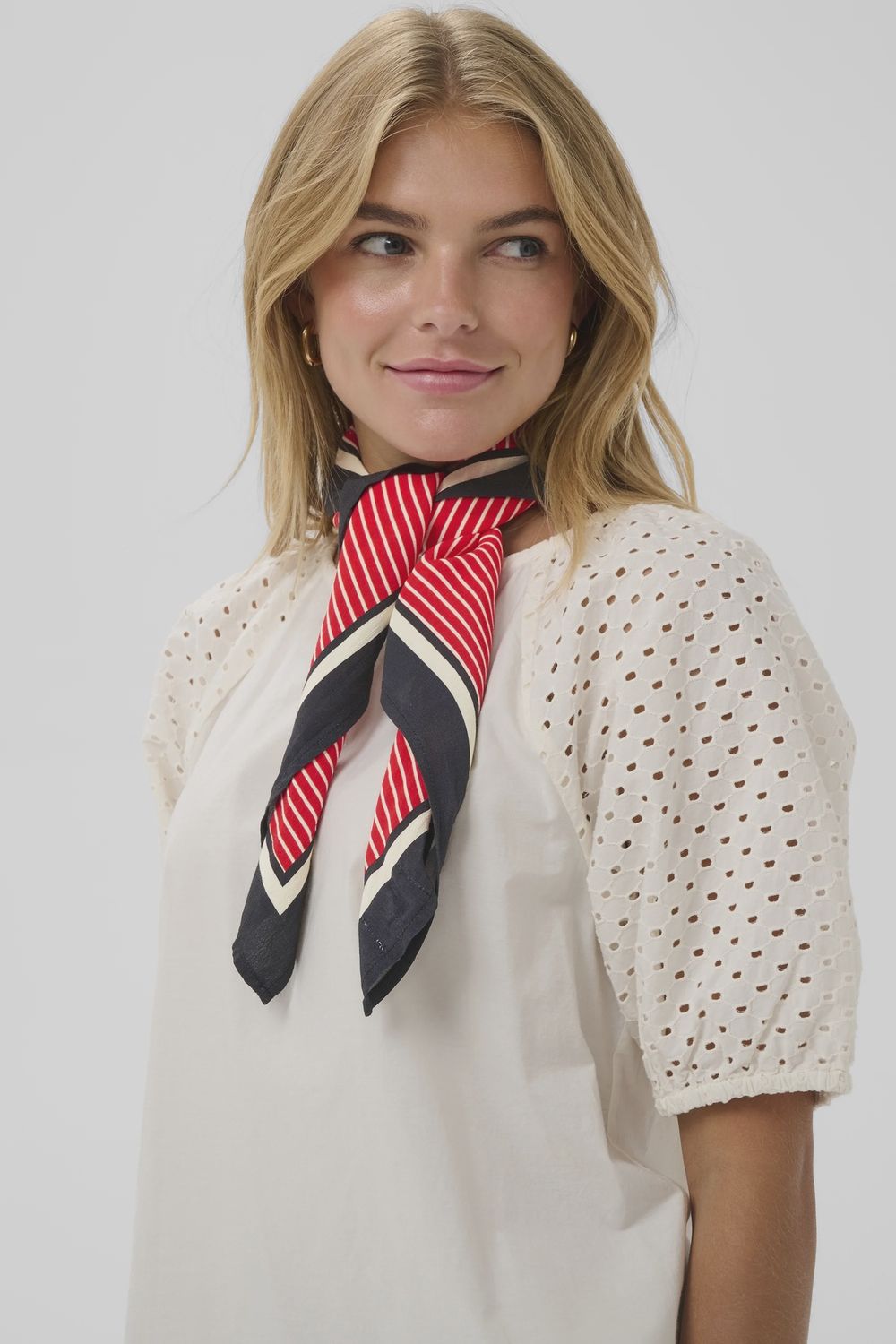 Saint Tropez | Priscilla Scarf | Poppy Seedpearl Stripe