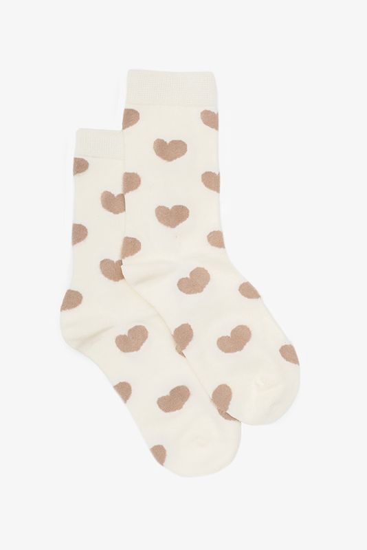 Antler | Taupe Heart Sock | Taupe