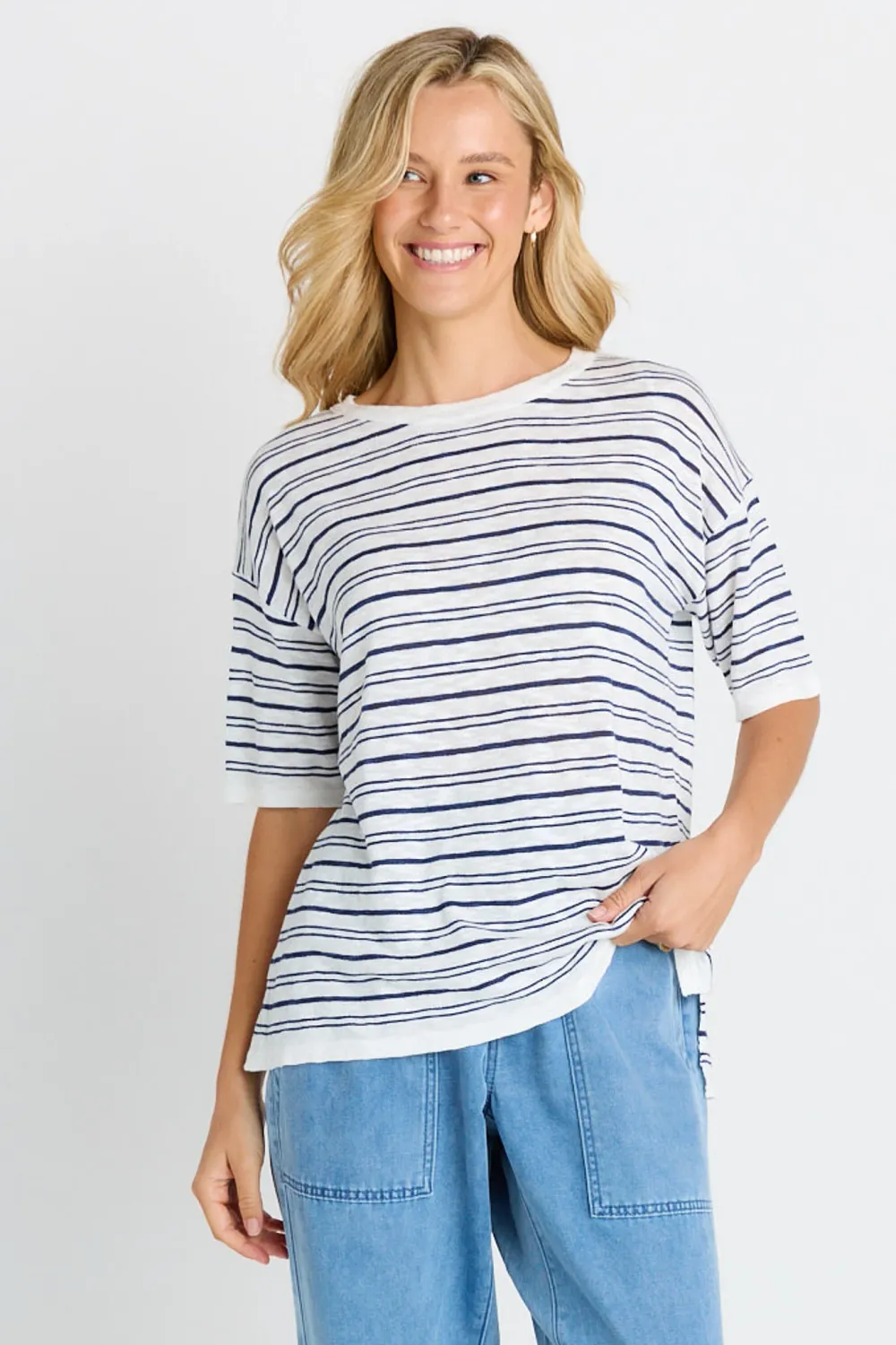 Betty Basic | Eleni Knit Tee | Navy stripe