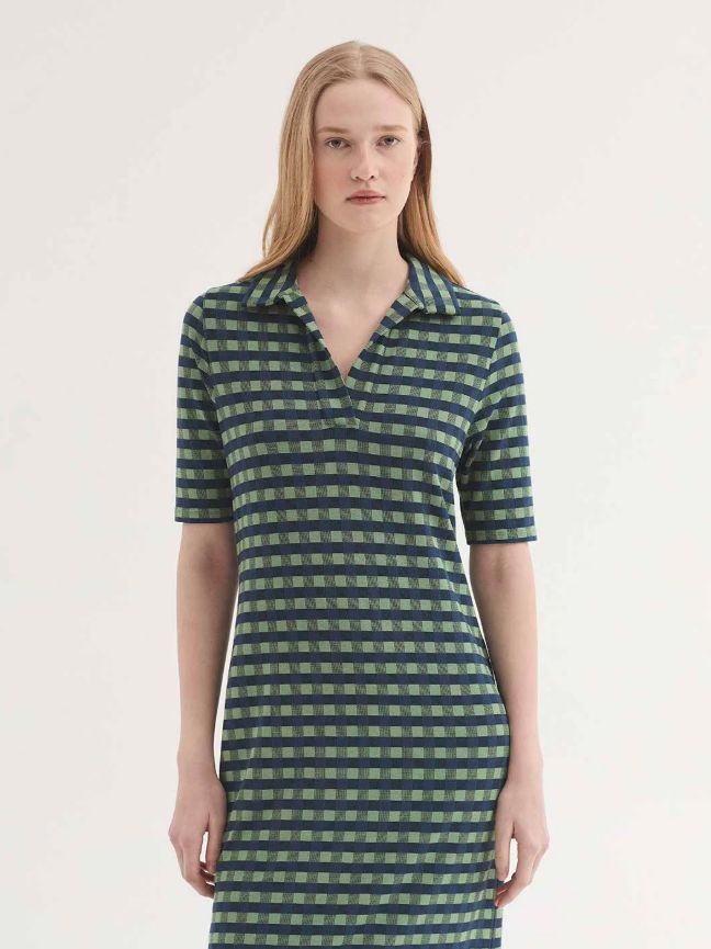 Nice Things | Nice Les Pins jacquard dress | Intense Blue