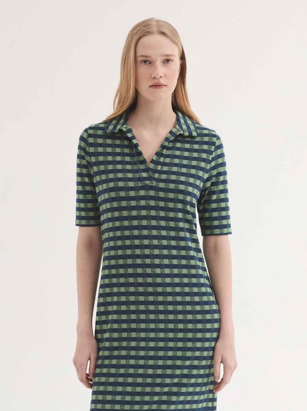 Nice Things | Nice Les Pins jacquard dress | Intense Blue