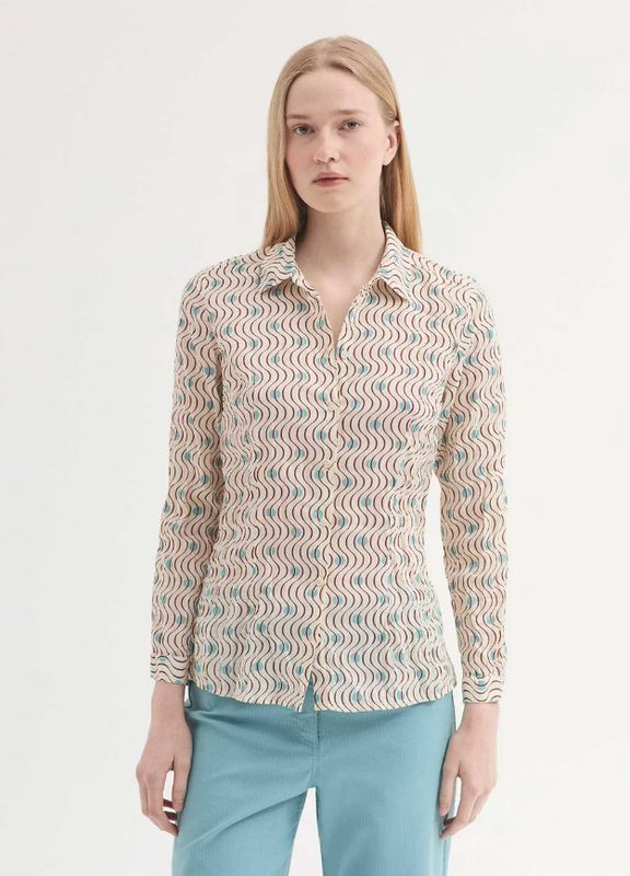 Nice Things | Hellenic Waves print top | ecru