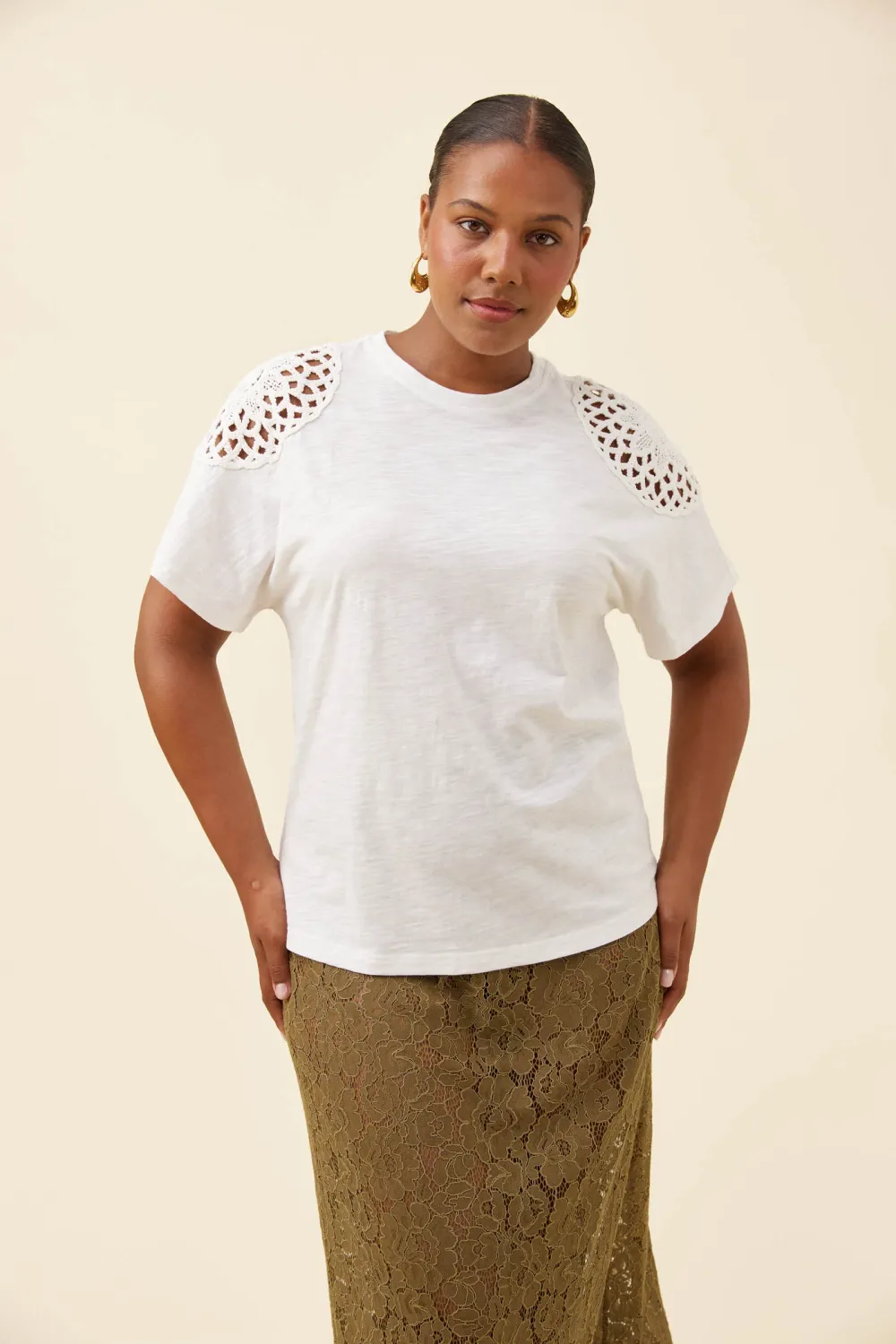 Isle Of Mine | Eva Crochet TShirt | White