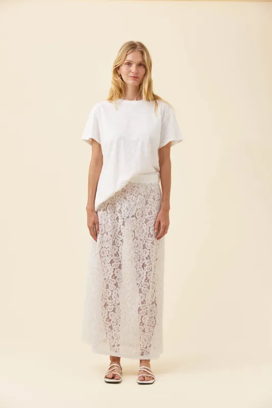 Isle Of Mine | Ethel Lace Maxi Skirt | White