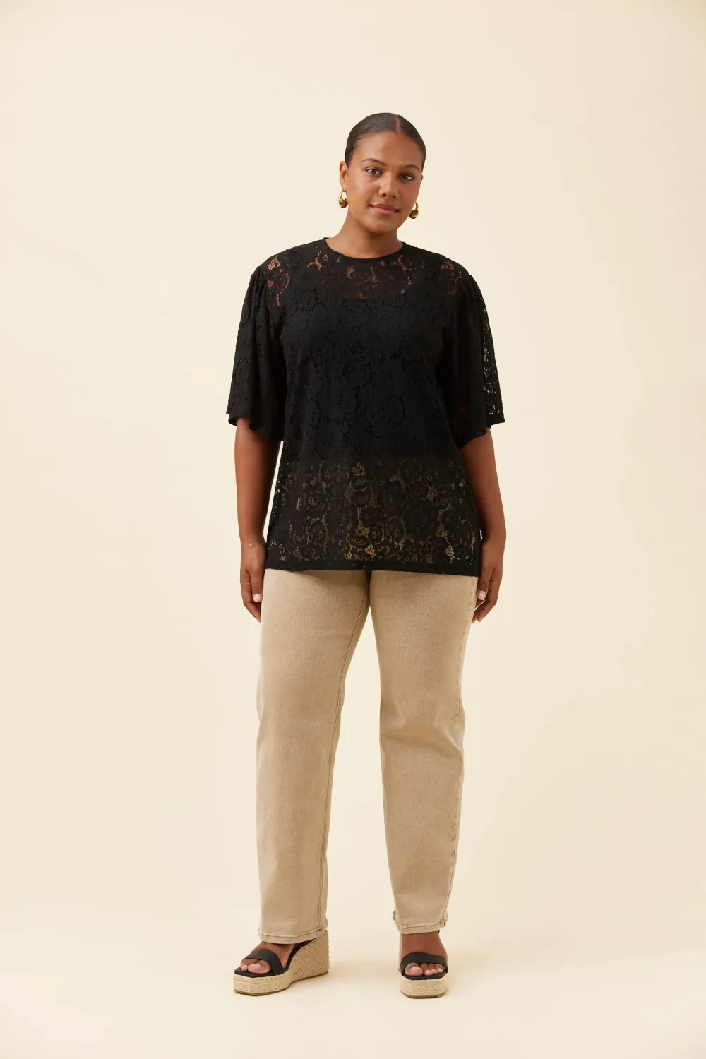 Isle Of Mine | Ethel Lace TShirt | Black