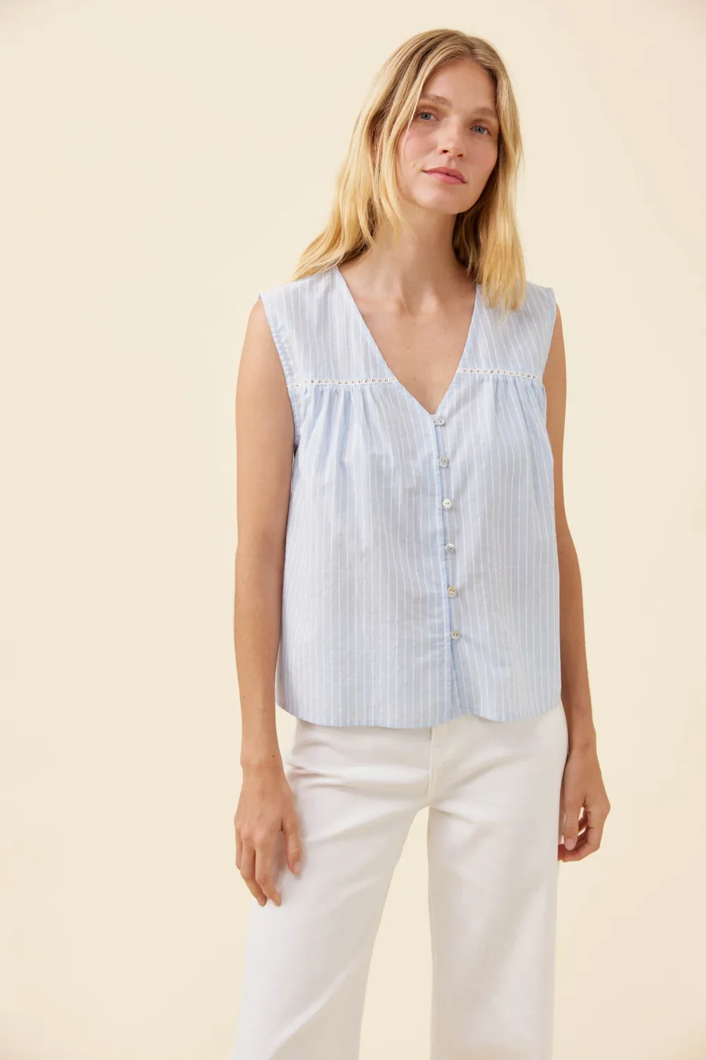 Isle Of Mine | Lyndell Button Tank | Light Blue