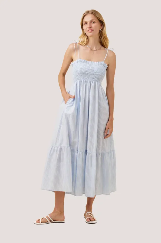 Isle of Mine | Lyndell Shirred Maxi Dress | Light Blue