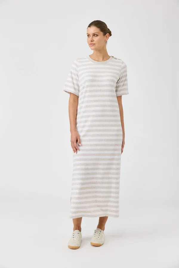 Eb &amp; Ive | Studio Stripe T Shirt Dress | Stone