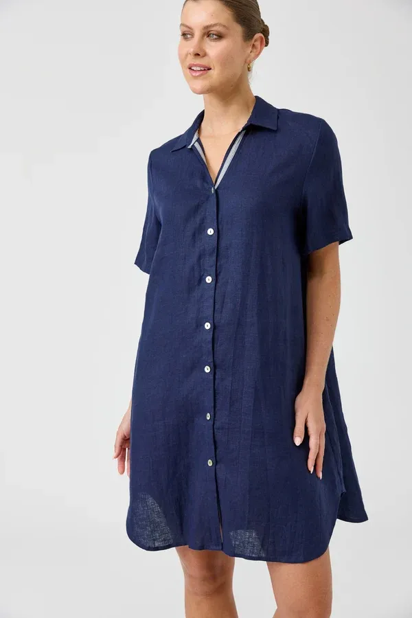 Eb &amp; Ive | Studio Short Shirt Dress | Indigo