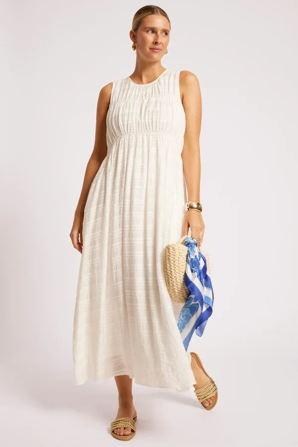 Eb &amp; Ive | Sovana Ruched Maxi Dress | White