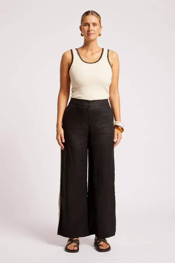 Eb &amp; Ive | Maris Splice Pant | Black/Tusk