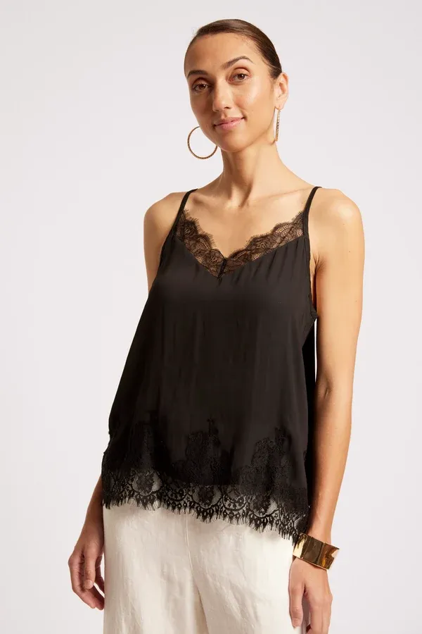 Eb &amp; Ive | Drift Lace Tank | Black
