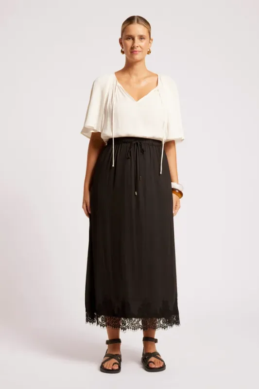 Eb &amp; Ive | Drift Lace Skirt | Black