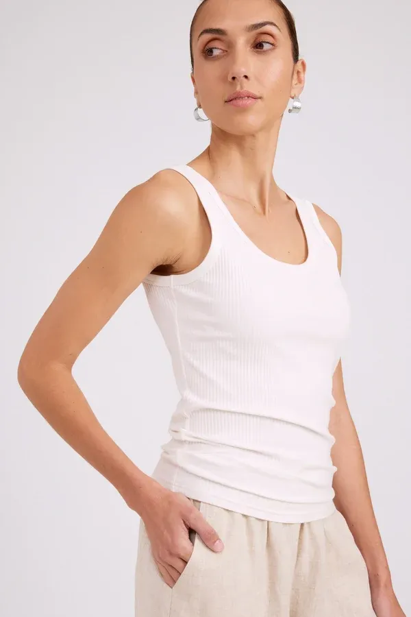 Eb &amp; Ive | Studio Ribbed Tank | White