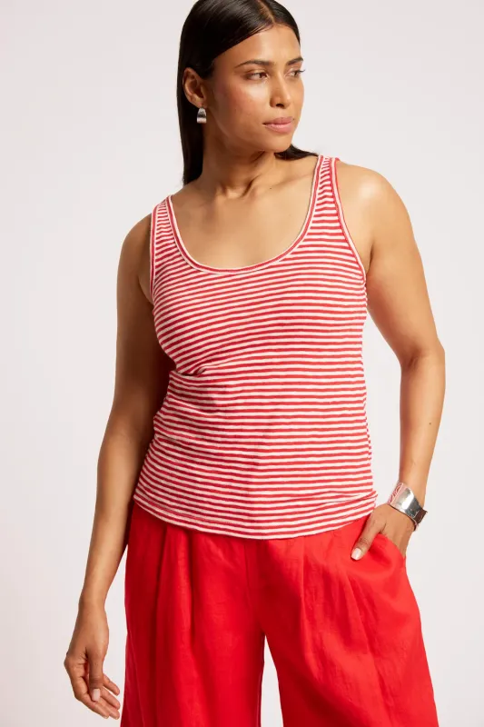 Eb &amp; Ive |  Casa Striped Tank | Aperol/White
