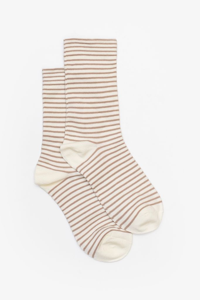 Antler | Pinstripe Sock | Taupe