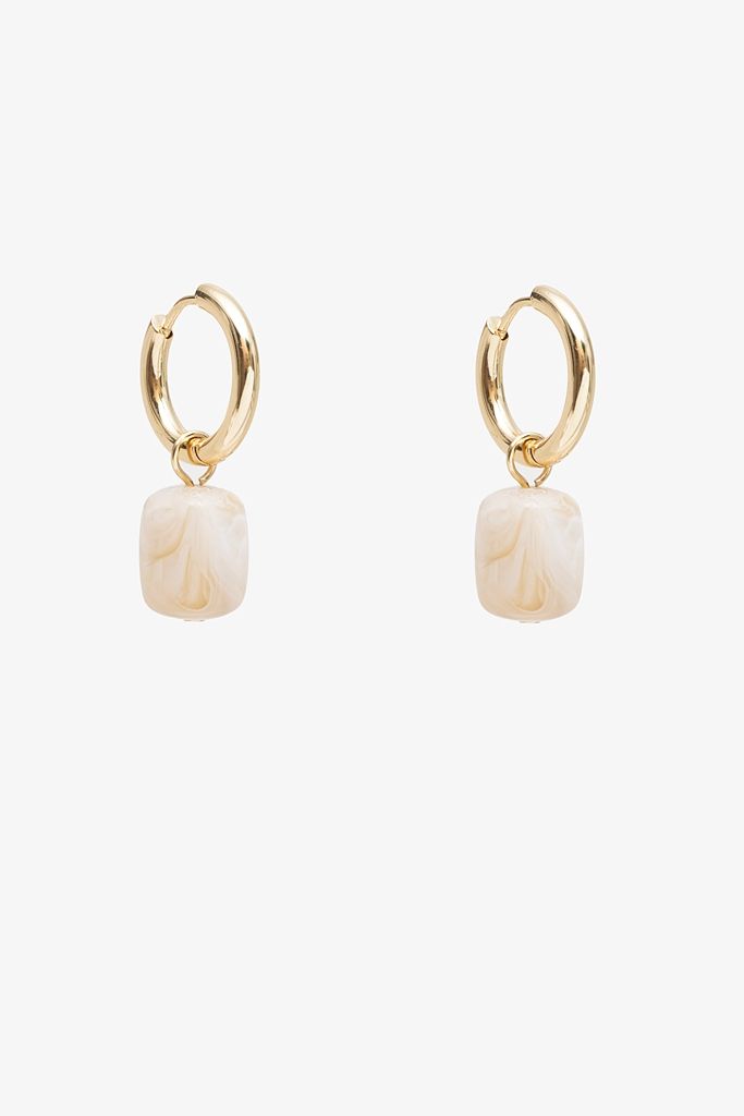 Antler | Stone Drop Earring | Vanilla