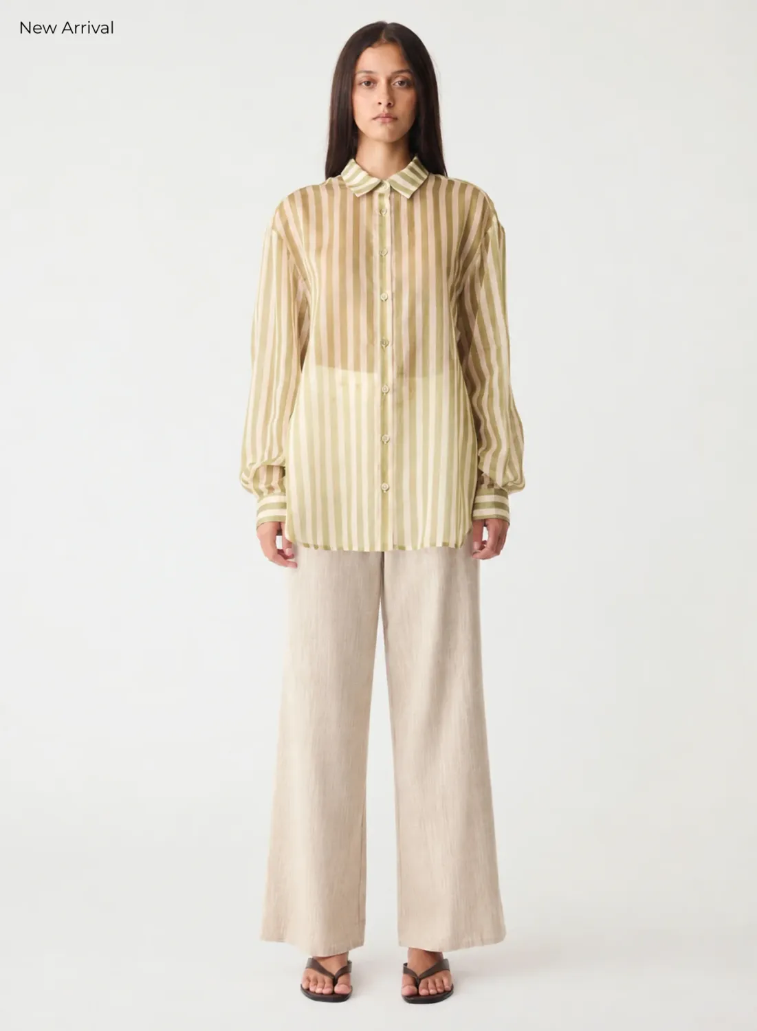 Esmaee | Sahara Shirt | Sage Stripe