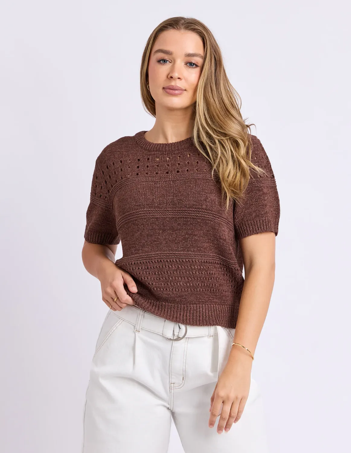 Foxwood | Sable Knit Top | Choc