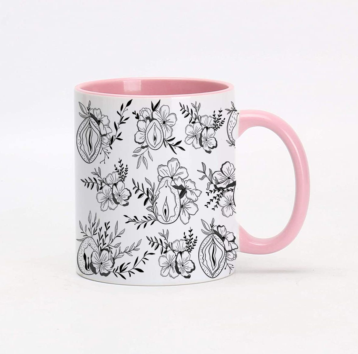 Lady Flowers Mug, color: Pink