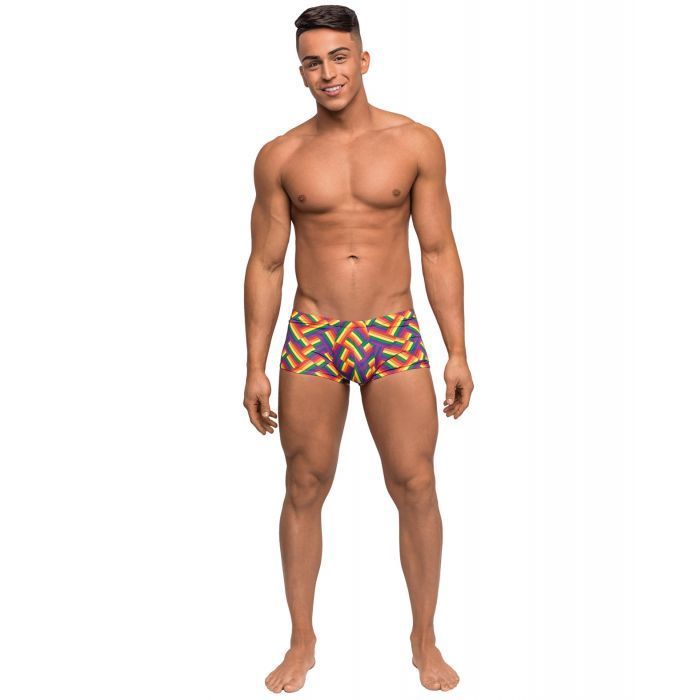 Pride Fest Contoured Pouch Rainbow Mini Short, Size: SM